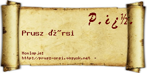 Prusz Örsi névjegykártya